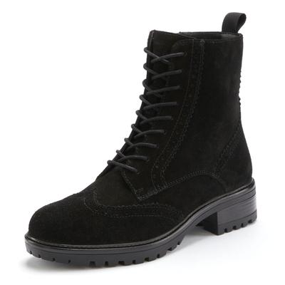 Stiefelette LASCANA, Damen, Gr. 36, schwarz, Obermaterial: 100% Rindsleder. Futter: 75% Textilmaterial, 25% Lederimitat.