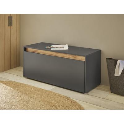 Schuhbank INOSIGN "GiRON/CiTY, Garderobenbank mit Klappe, Sitzbank in vier Farben", grau (anthrazit), B:100cm H:45cm T:40cm, FSC-zertifizierter Holzwerkstoff, Sitzbänke, viel Stauraum, Platz für ca. 8 Paar Schuhe, 100 cm breit Image