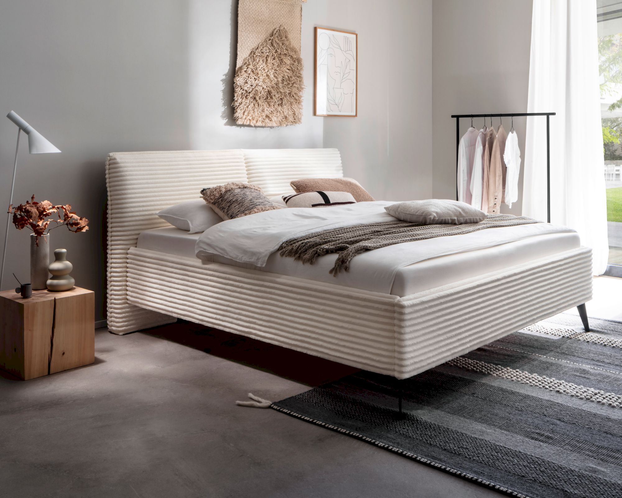 meise.möbel »Matera« Polsterbett Cord mit Bettkasten 160x200 cm / mit Bettkasten / mit 7-Zonen-Tonnentaschenfederkern-Wendematratze / Härtegrad