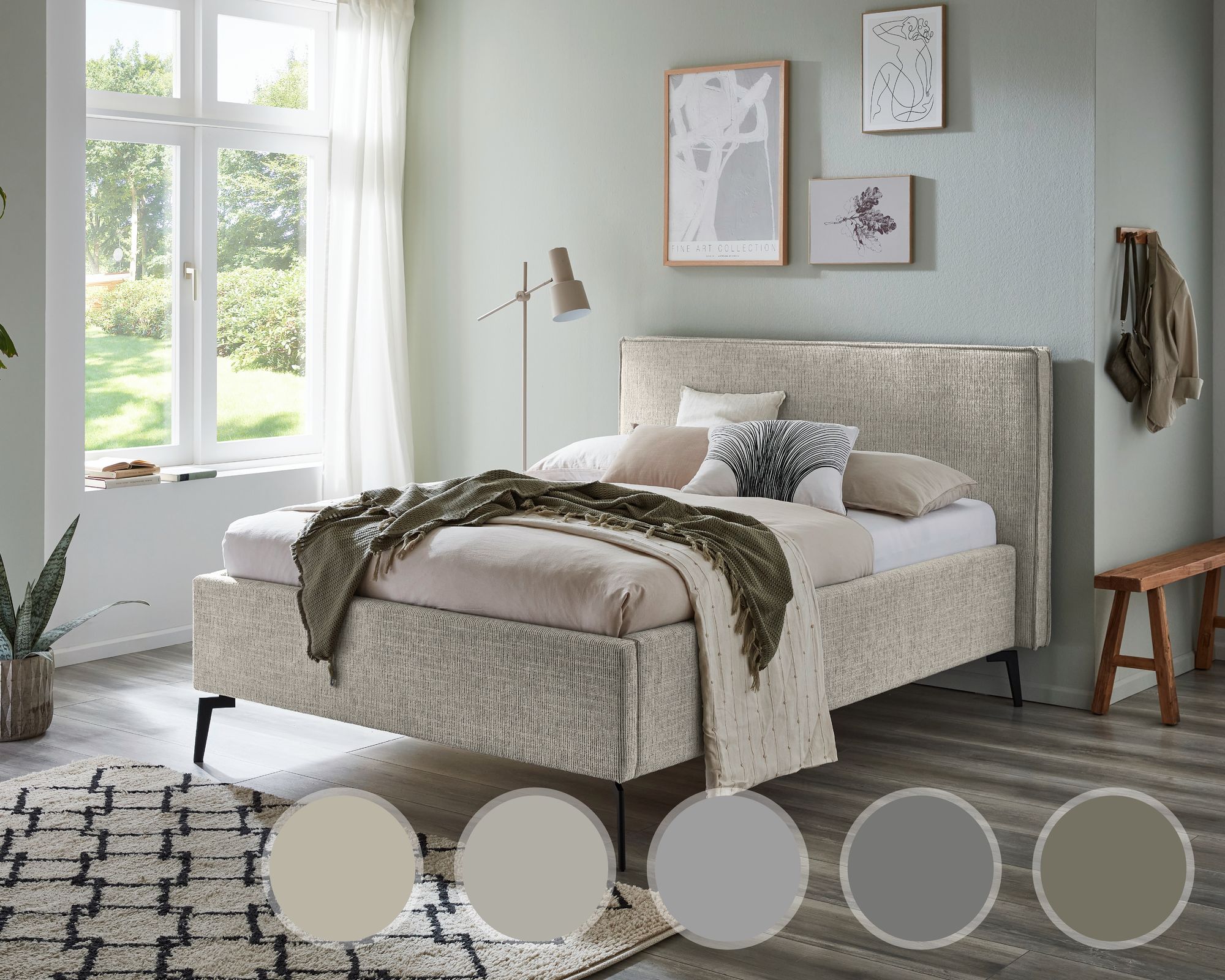 meise.möbel »Riva« Polsterbett mit Bettkasten 160x200 cm / toffee / Metallfüße schwarz / ohne Bettkasten