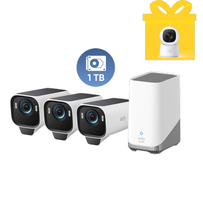 eufyCam S3 Pro 3-Cam Kit + 1 TB Hard Drive
