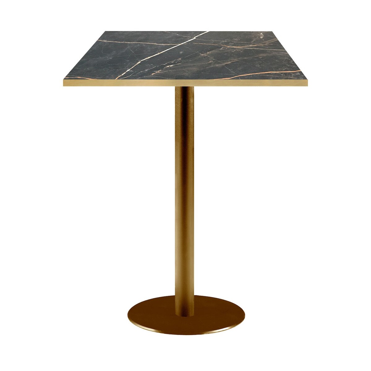 Restootab Stehtisch Rome goldmetallic 60x60cm - Modell Marmor Samas mit messingfarbenen Kanten Image