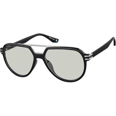 Zenni Aviator Rx Sunglasses Black Mixed Full Rim Frame