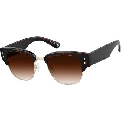 Zenni Vintage Browline Rx Sunglasses Tortoiseshell Mixed Full Rim Frame