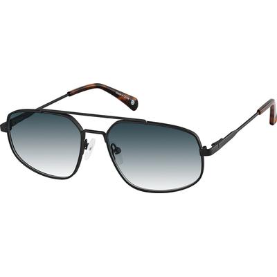 Zenni Men's Retro Aviator Rx Sunglasses Black Stainless Steel Full Rim Frame