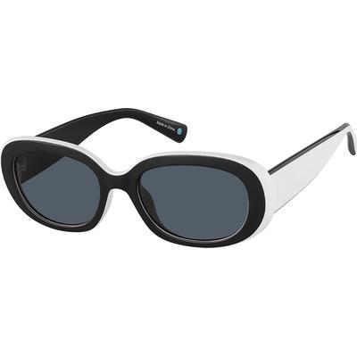 Zenni Women's Oval Sunglasses Black Plastic Full Rim Frame