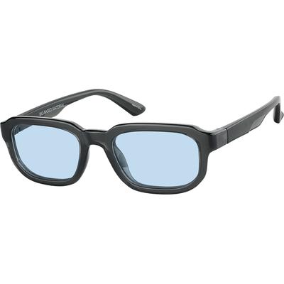 Zenni Men's Rectangle Rx Sunglasses Gray Bio-Based Full Rim Frame