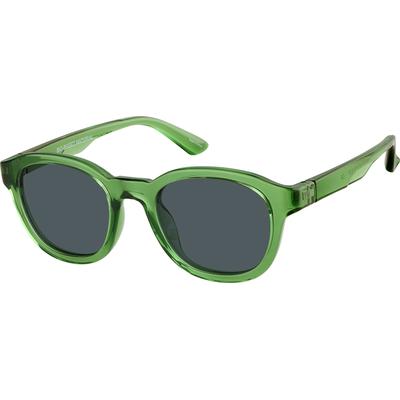 Zenni Round Rx Sunglasses Green Bio-Based Full Rim Frame