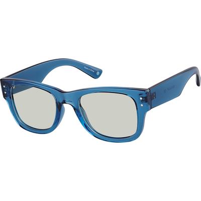 Zenni Square Rx Sunglasses Blue Plastic Full Rim Frame