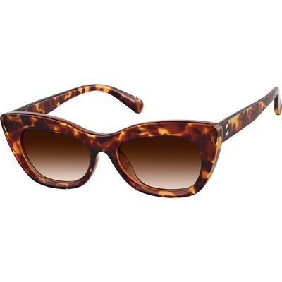 Zenni Women's Vintage Cat-Eye Rx Sunglasses Tortoiseshell Plastic Full Rim Frame