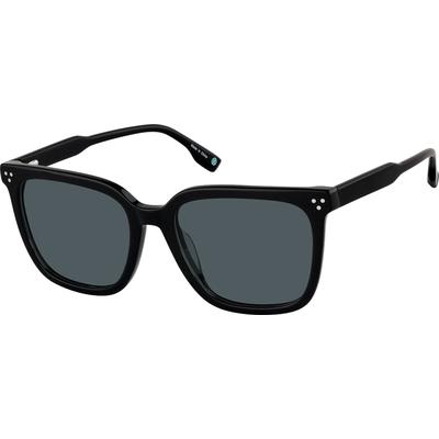 Zenni Women's Square Rx Sunglasses Black Plastic Full Rim Frame