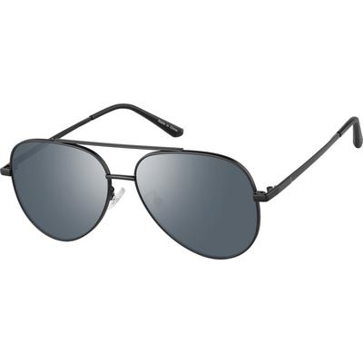 Zenni Men's Aviator Sunglasses Black Stainless Steel Full Rim Frame