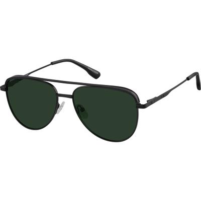 Zenni Men's Aviator Sunglasses Black Stainless Steel Full Rim Frame