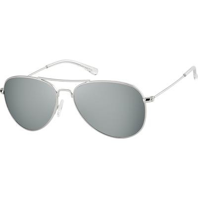 Zenni Kids Aviator Sunglasses Silver Stainless Steel Full Rim Frame