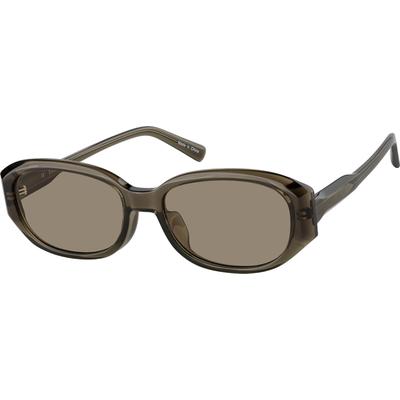 Zenni Women's Oval Sunglasses Brown Plastic Full Rim Frame