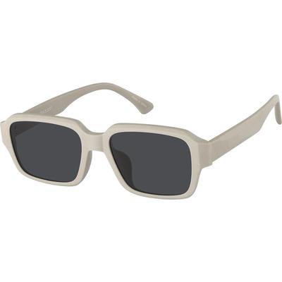 Zenni Rectangle Sunglasses Cream Plastic Full Rim Frame