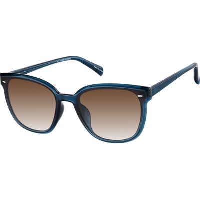 Zenni Women's Oval Sunglasses Blue Bio-Based Full Rim Frame