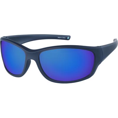 Zenni Round Sunglasses Blue Plastic Full Rim Frame