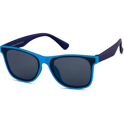 Zenni Oval Sunglasses Blue Plastic Full Rim Frame