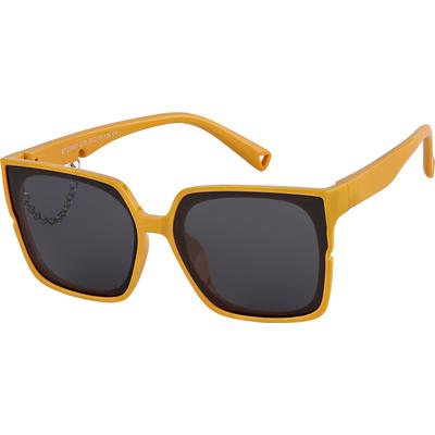 Zenni Oval Sunglasses Orange Plastic Full Rim Frame