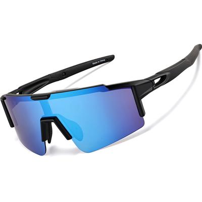 Zenni Sunglasses Black With Blue Mirror Plastic Frame