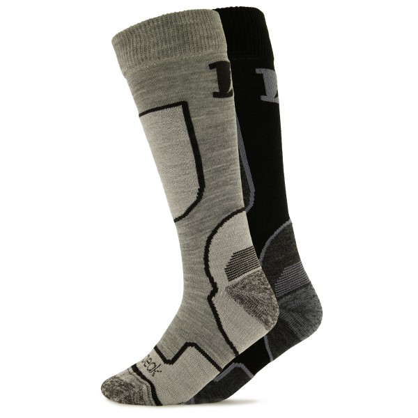 Heber Peak - CedarHe. Ski Socks 2-Pack - Skisocken 37-39 | EU 37-39 grau