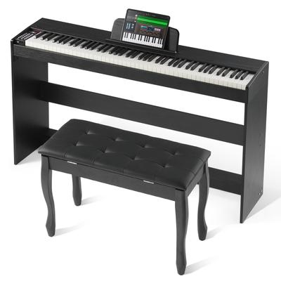 Weighted Digital Piano, Fully Weighted Keys, Dual Keyboard & Speakers Simple Cabinet Bracket Support Bluetooth/USB/MIDI