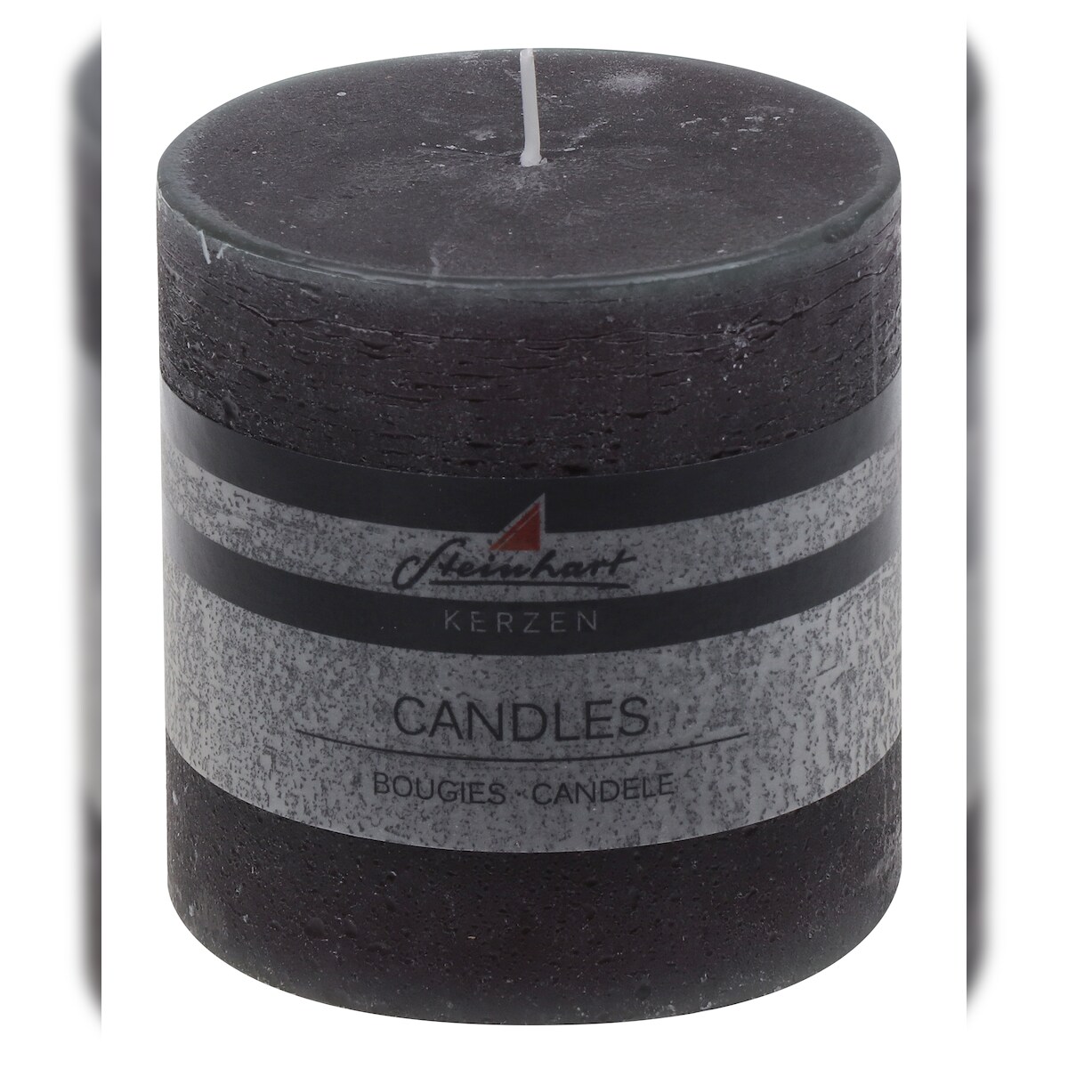Steinhart Kerzen Stumpenkerze "Raureif" Anthrazit 100/98 mm Image