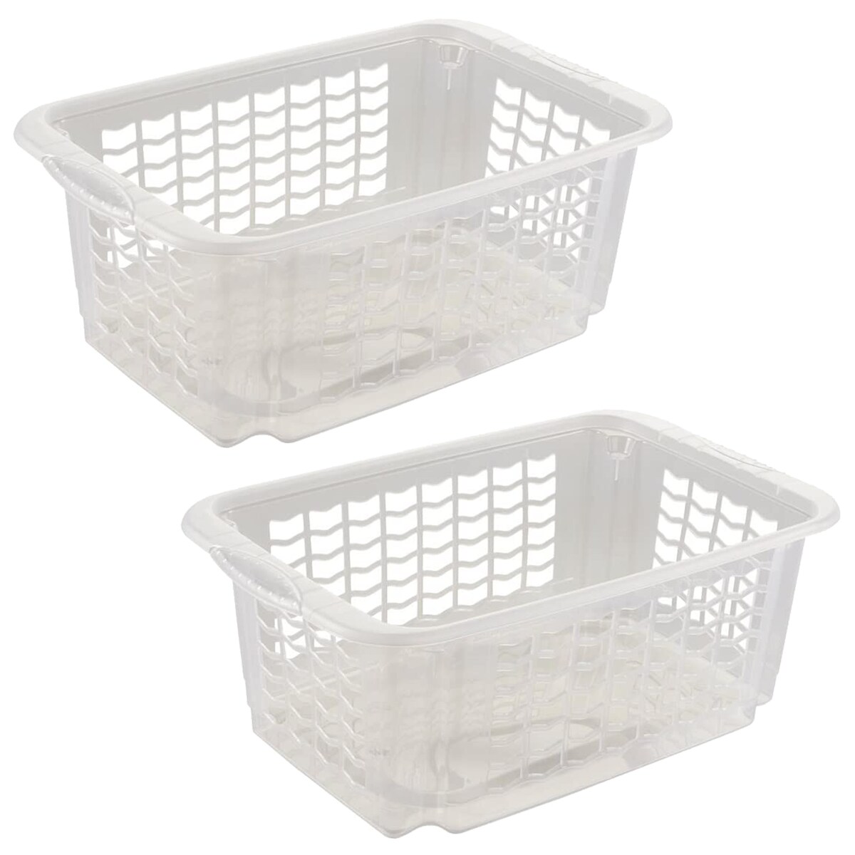 Keeeper - Set mit 2 Aufbewahrungskörben 40x25x15 cm aus Kunststoff in Transparent, Kollektion Fritz Image