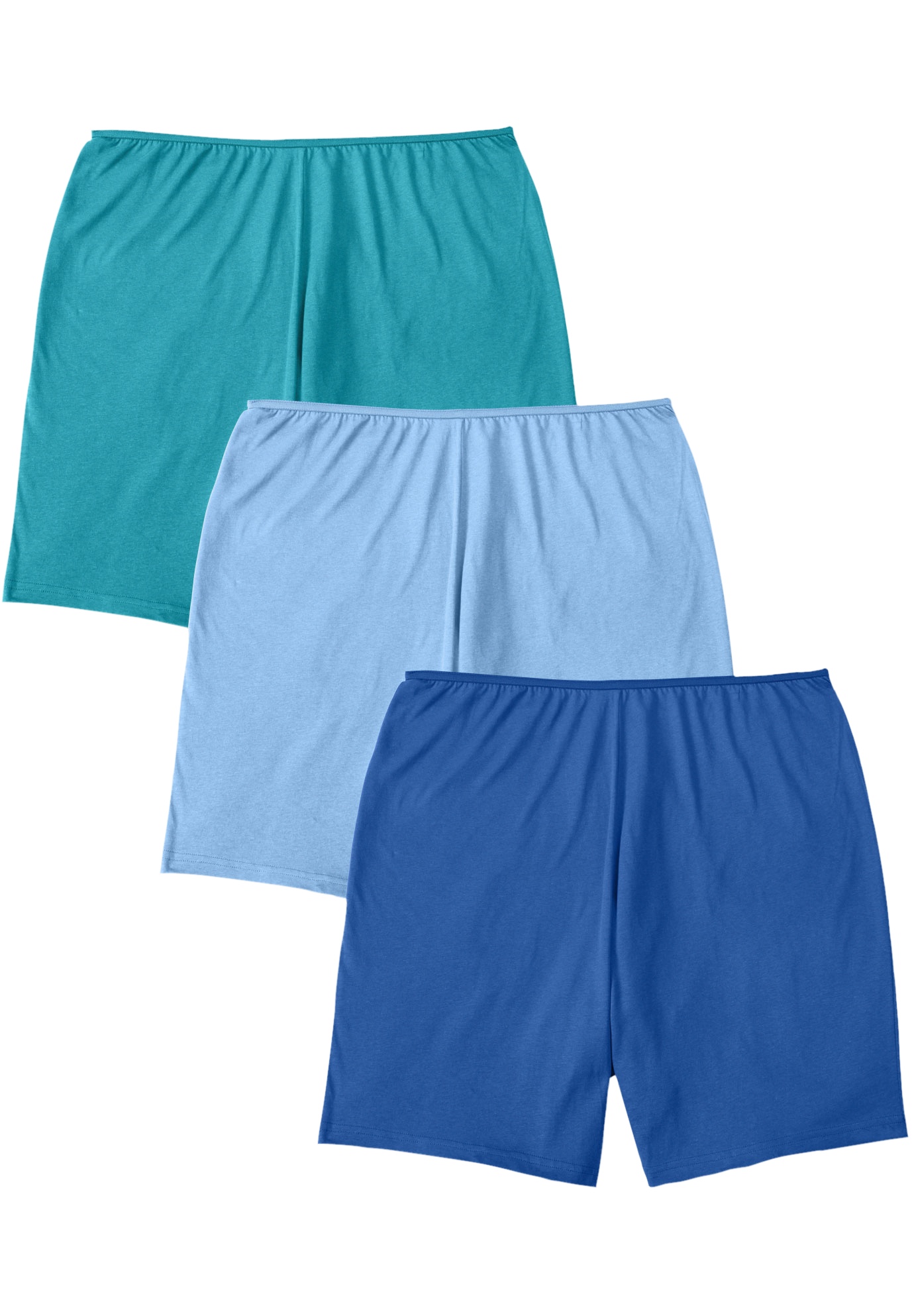Plus Size Women's Stretch Cotton Boxer 3-Pack by Comfort Choice in Vibrant Blue Pack (Size 12) Underwear