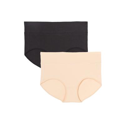 Plus Size Women's Cotton Spandex Comfort Waist Brief 2-Pack by Comfort Choice in Basic Pack (Size 7)