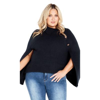 Plus Size Women's Dani Button Cape by Avenue in Navy (Size 18/20)