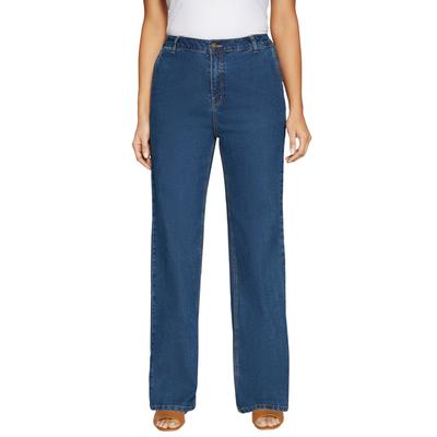 Plus Size Women's True Fit Stretch Denim Wide Leg Jean by Jessica London in Medium Stonewash (Size 12 W) Jeans