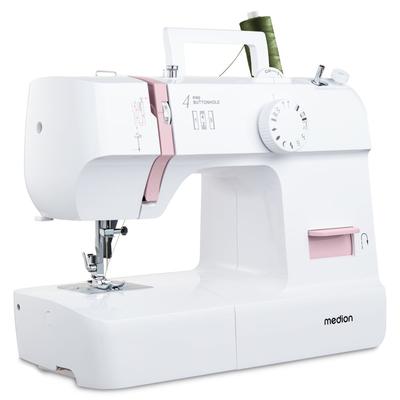 MEDION Freiarm-Nähmaschine "MD 11179, 12 Stichmuster, 4 Schritte Knopfloch", rosa, B:34,5cm H:27cm T:14,5cm, Nähmaschine