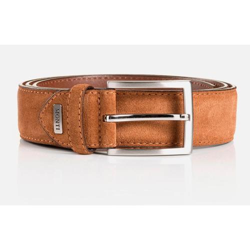 Ledergürtel MONTI Gr. 105, braun (cognac) Damen Gürtel 3,5 cm breit, Business-Casual, Veloursleder, kürzbar