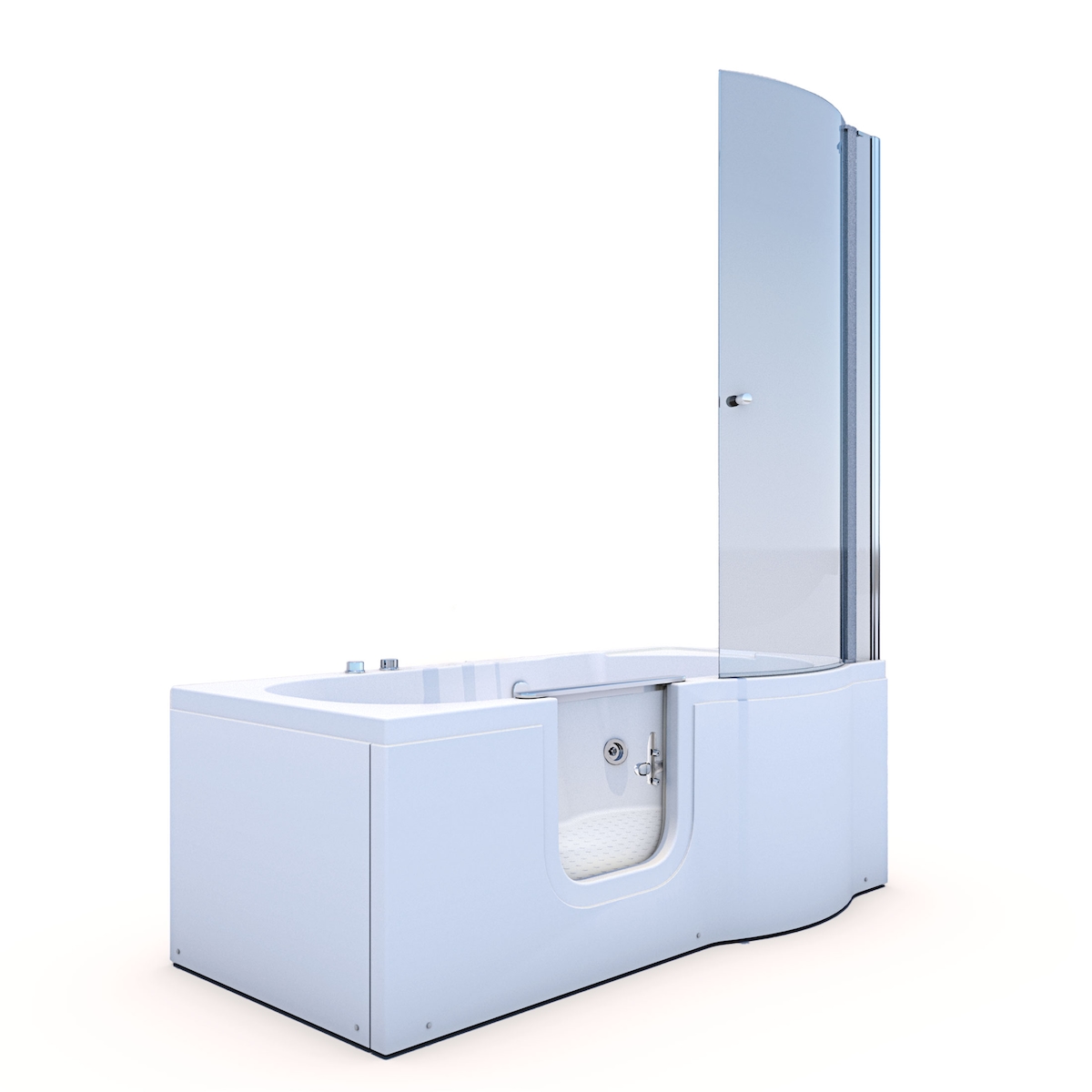 AcquaVapore Seniorendusche und Wanne mit Whirlpool S12D-WP-L Dusche 170x85cm OHNE 2K Scheiben Versiegelung Image