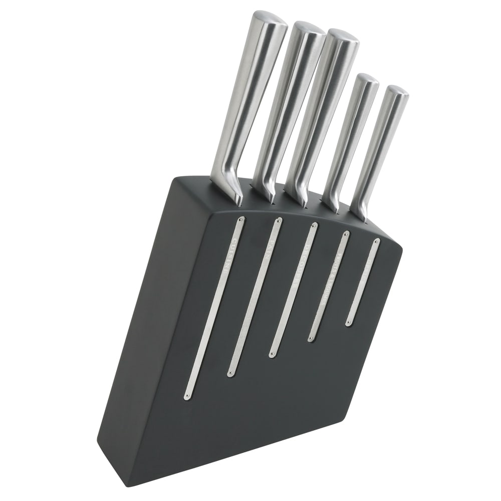 Bloc de 5 couteaux Kimono noir multicolore en inox