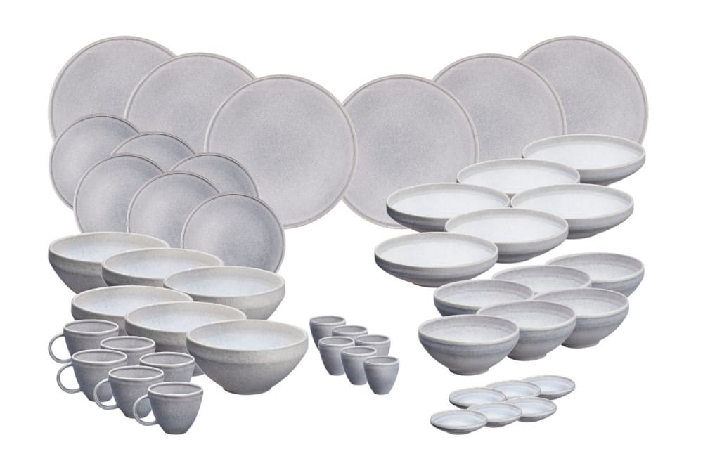 Lot de 48 set complet en grès gris D