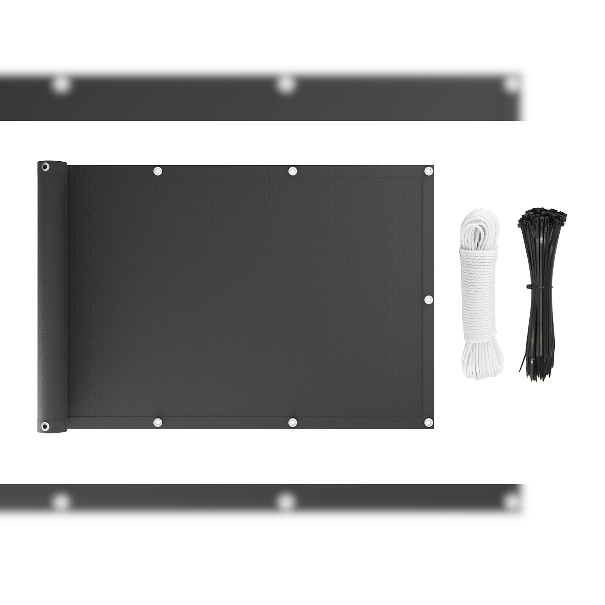 KS Handel 24 Premium Balkonsichtschutz Überlänge Sonnenschutz Balkonverkleidung (100x10 cm Cream) Image