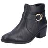 Stiefelette RIEKER, Damen, Gr. 42, schwarz, Lederimitat, unifarben, klassisch, Schuhe, Ankleboots, Blockabsatz, mit Innenreißverschluss