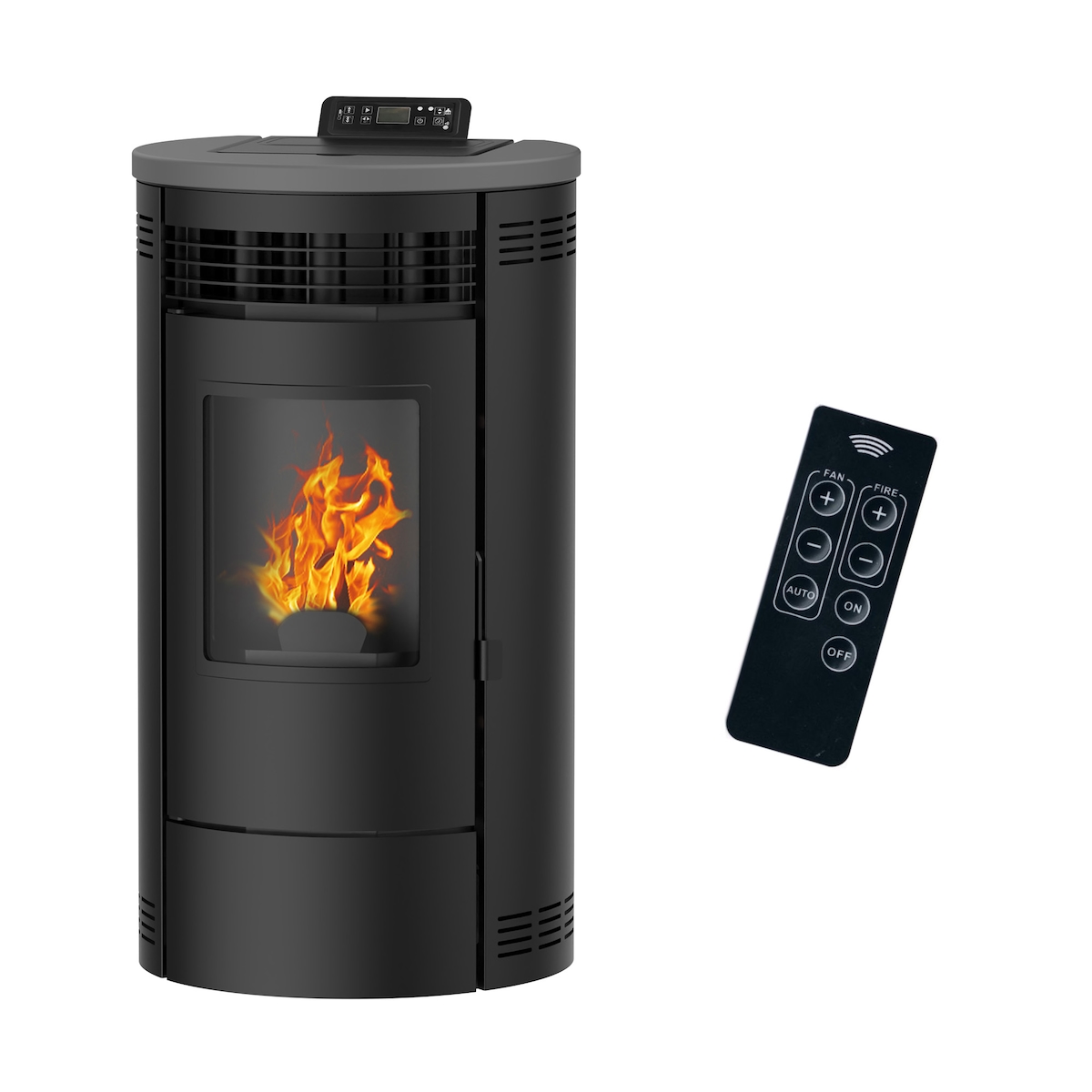 Luft-Pelletofen Flavia 15 kW Sannover Schwarz Image