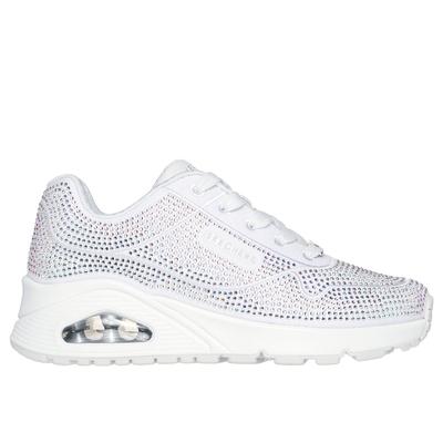 Skechers Girl's UNO Gen1 - Disco Rave Sneaker | Size 3.0 | White | Textile