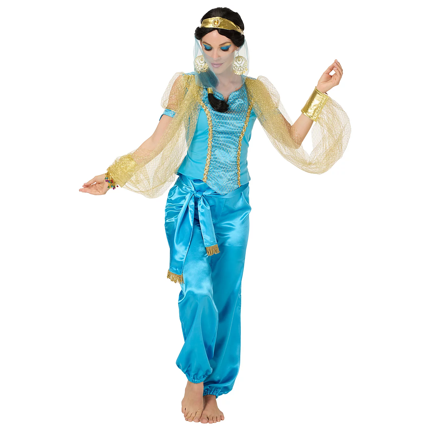 buttinette Kostüm Orient für Damen, blau/gold