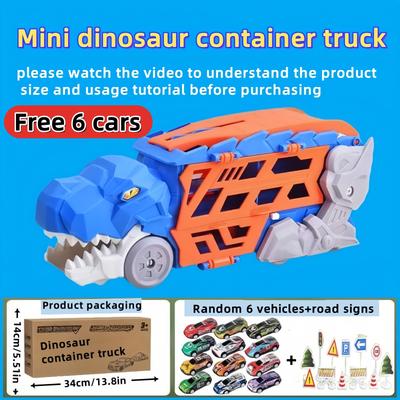 TEMU Dinosaur Truck Foldable Sliding Race Track Alloy Toy Car Truck Model Birthday Gifts Halloween Gift Christmas Gift