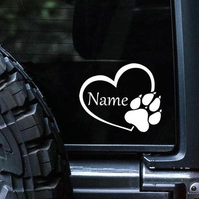 TEMU Personalized & Paw Car Decals Name - Pvc, For Dog Or Cat