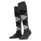 Burlington Damen Kniestrümpfe Marylebone W Kh Wolle lang gemustert 1 Paar, Grau Asphalt Melange 3180, 36-41