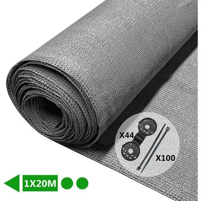 VOUNOT® Zaunblende 1×20m, Sichtschutz Zaun 90 g/m² HDPE Schattiernetz, Grau Image