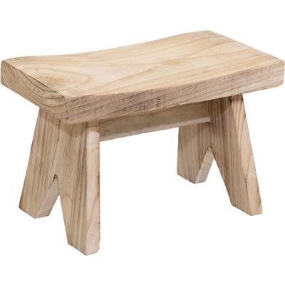 Holz Blumenbank natur rechteckig - 40 x 25 cm - Echtholz Deko Pflanzenständer - Massivholz Hocker