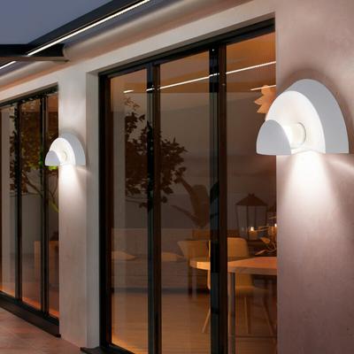 Etc-shop - Wandleuchte Wandlampe Außenleuchte Hauswand, Wetterfest IP44, Stahl verzinkt Glas weiß, Image