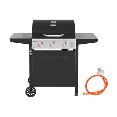 Gasgrill Grillwagen 3 Brenner 9 kW Camping Gaskocher mit Kochplatte, Gartengrill mit